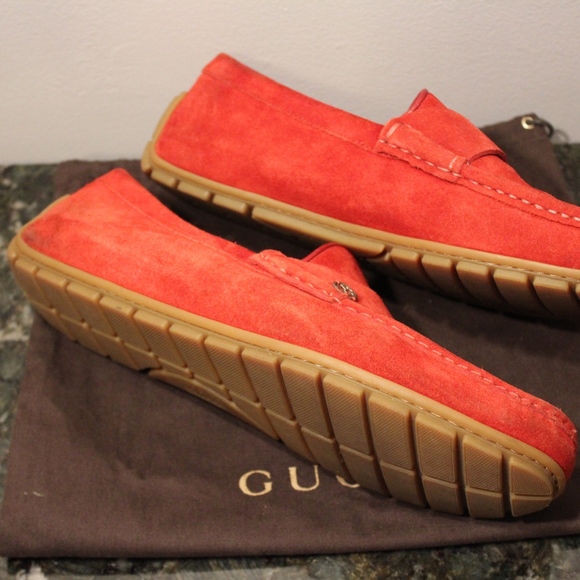 Gucci Red Suede Loafers - Picture 4 of 7